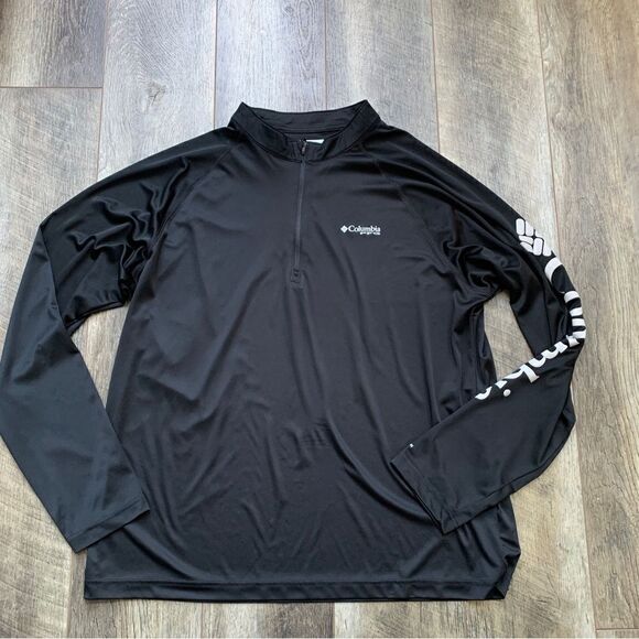 Columbia PFG Terminal Tackle 1/4 Zip Pullover Performance Fishing Gear Black XL - Picture 10 of 12